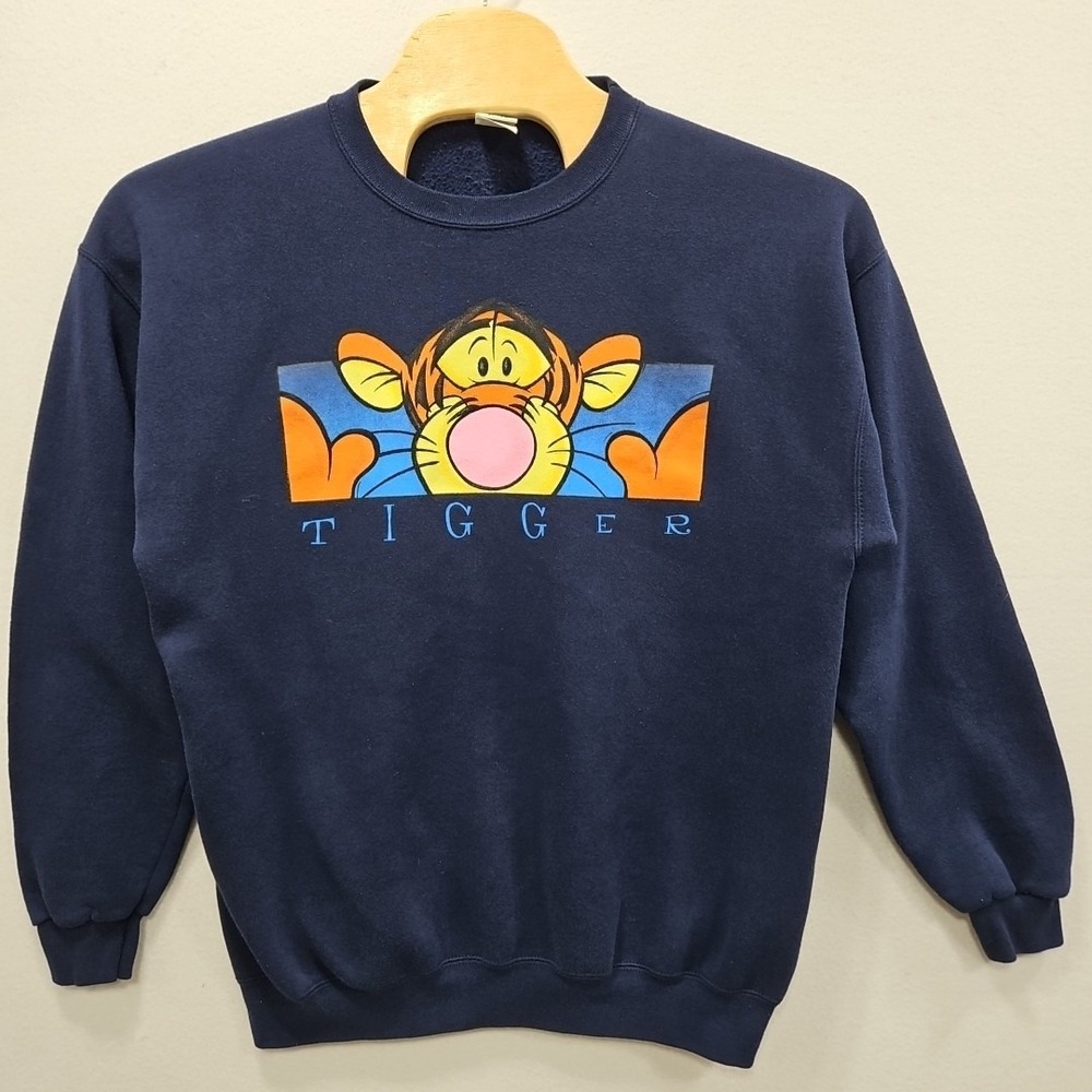 Vintage The Disney Store Tigger XXL Navy Blue Crewneck Sweatshirt Pooh USA